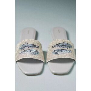 COPY - The Fiona Beaded Slide Sandals by Maeve Sardines 41/10